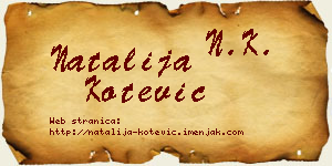 Natalija Kotević vizit kartica